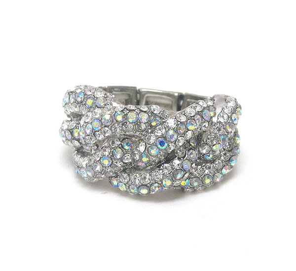 Crystal deco twist stretch ring