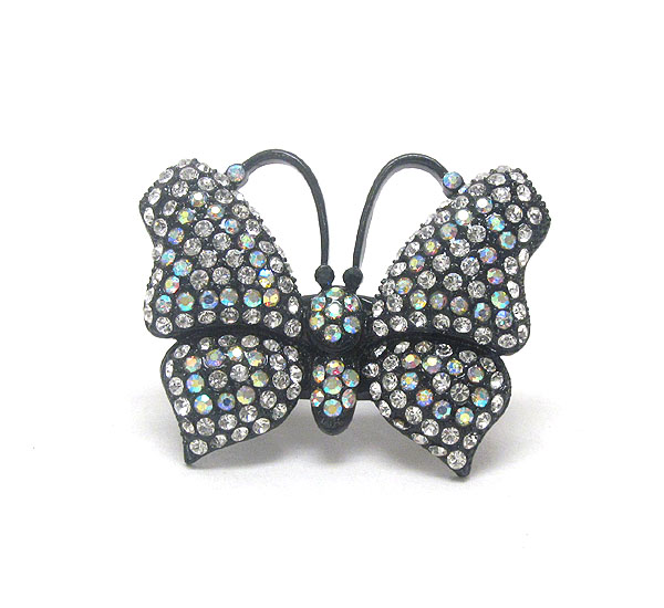 Crystal deco butterfly stretch ring