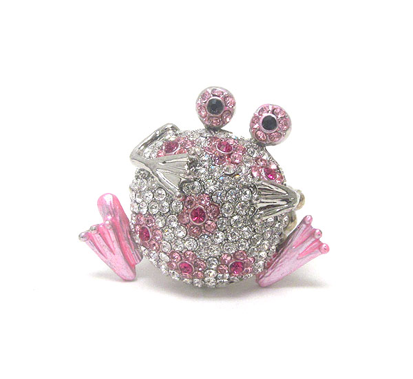Crystal deco frog stretch ring