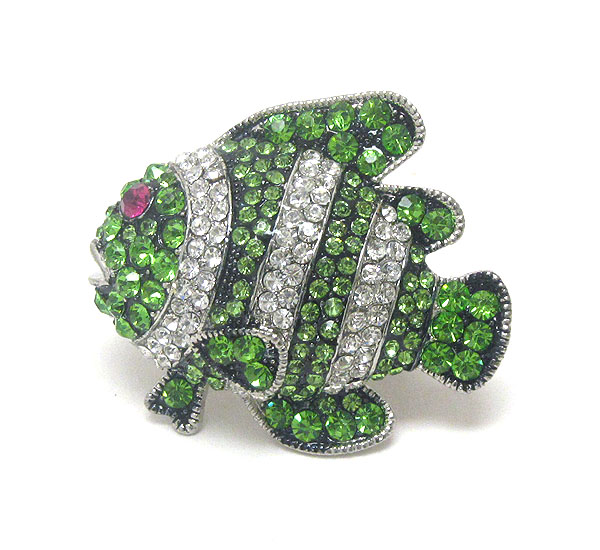 Crystal deco tropical fish stretch ring