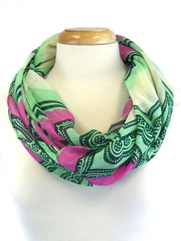 Bohemian print infinity scarf
