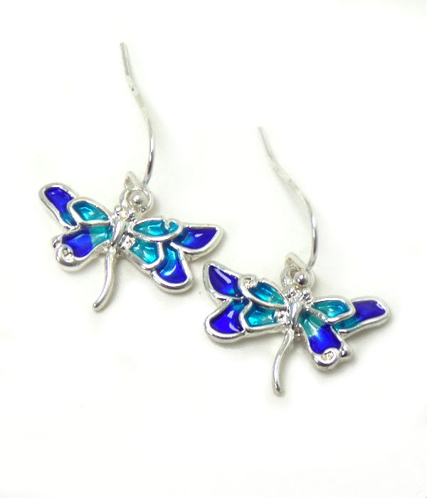 Dragonfly fish hook earrings