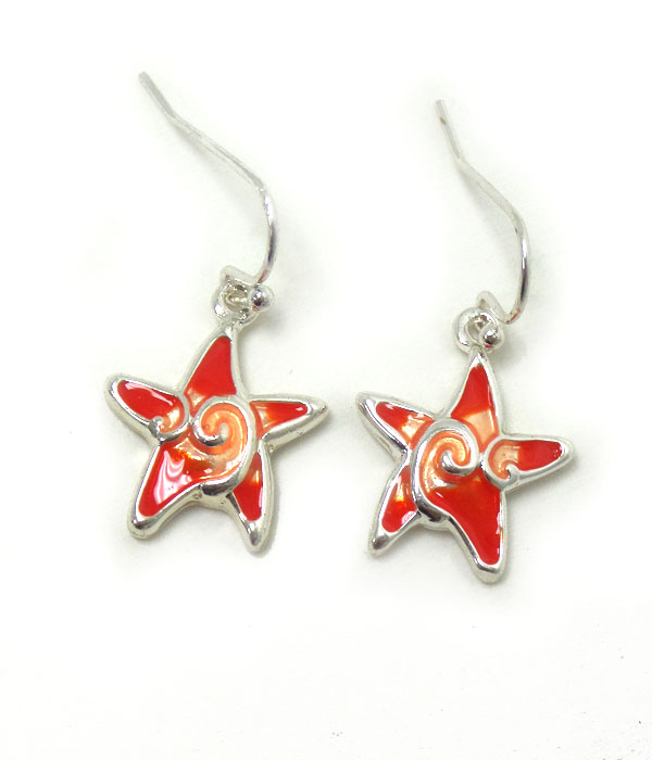 Star fish theme hook earrings 