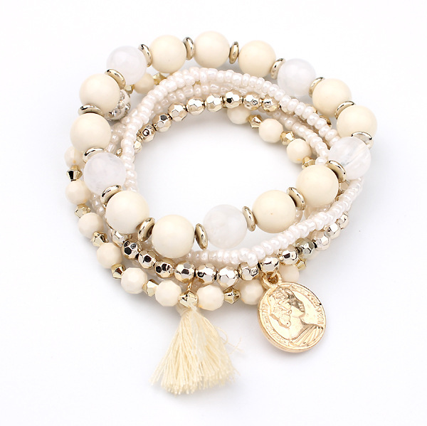 Bohemia fashion elastics multilayer pearl beads bracelet
