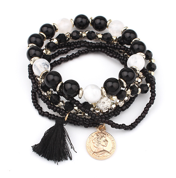 Bohemia fashion elastics multilayer pearl beads bracelet