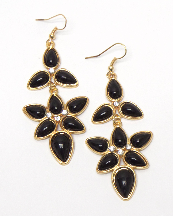 Flower drop fish hook earrings 