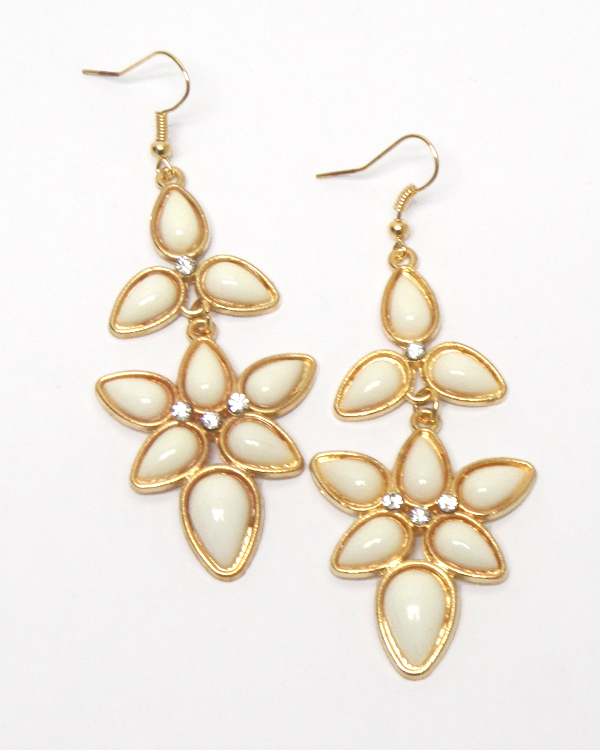 Flower drop fish hook earrings 