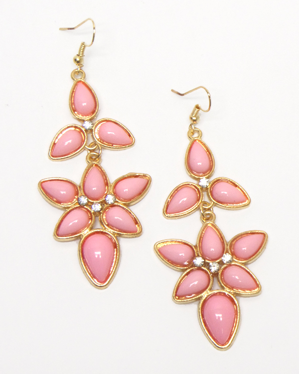 Flower drop fish hook earrings 