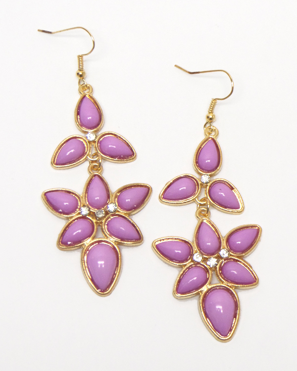 Flower drop fish hook earrings 