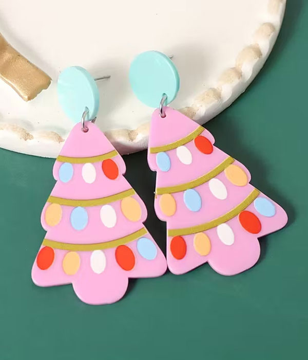Christmas theme acrylic earring - tree