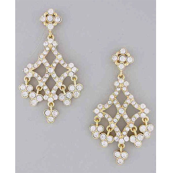 Crystal flower drop fashion patern designer style diamond shape drop multi dangle crystal earring