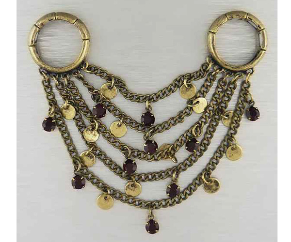 Multi crystal and multi chain on fashion stretch rings