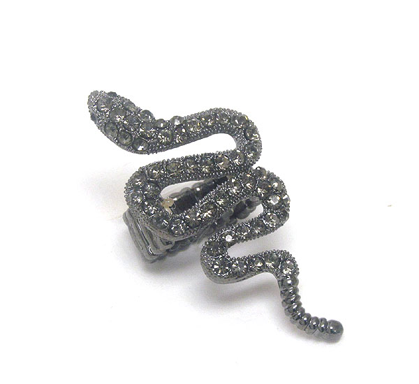 Crystal deco snake stretch ring