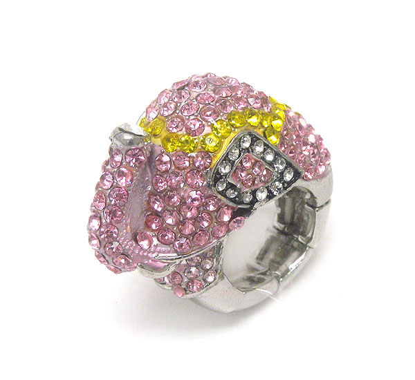 Crystal deco elephant stretch ring
