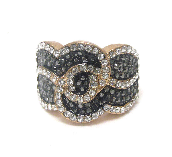 Crystal art deco stretch ring