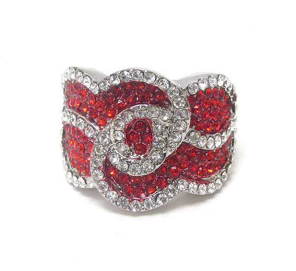 Crystal art deco stretch ring