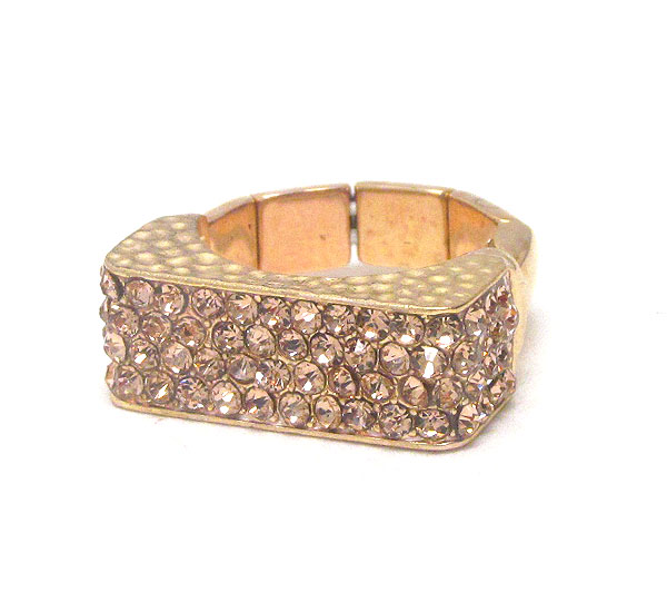 Crystal stud flat face stretch ring
