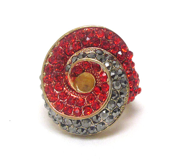 Crystal deco swirl stertch ring