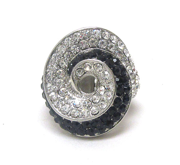 Crystal deco swirl stertch ring