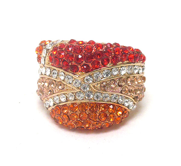 Crystal art deco stretch ring