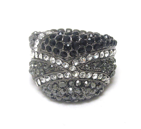 Crystal art deco stretch ring