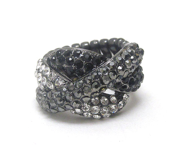 Crystal art deco stretch ring