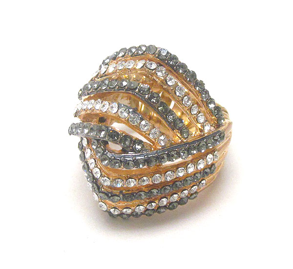Crystal art deco stretch ring