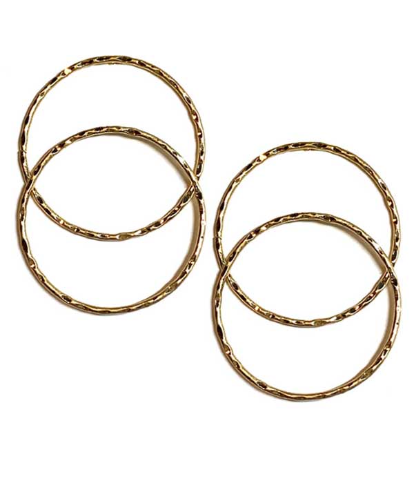 Textured double hoop earring