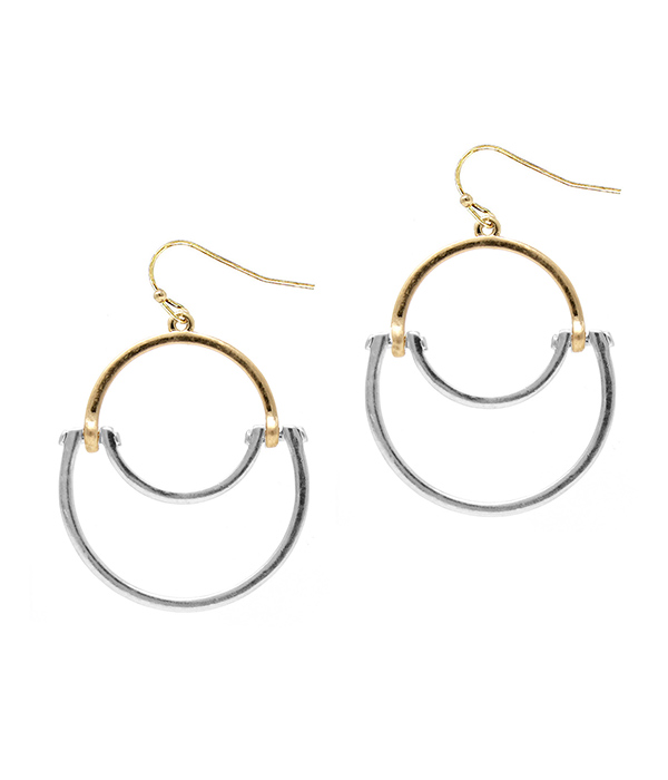 Wire art circle earring