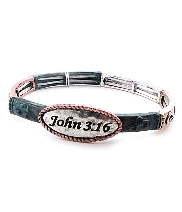 Religious inspiration stretch bracelet - john 3:16