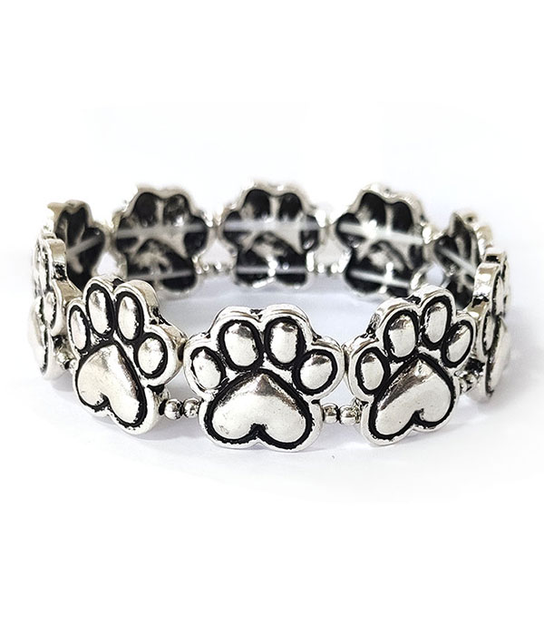 Pet lovers theme paw stretch bracelet