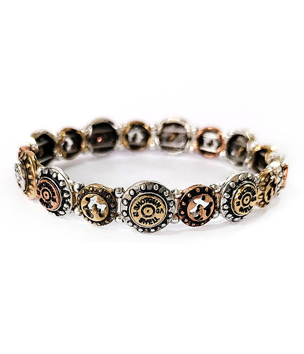 Western theme bullet stretch bracelet