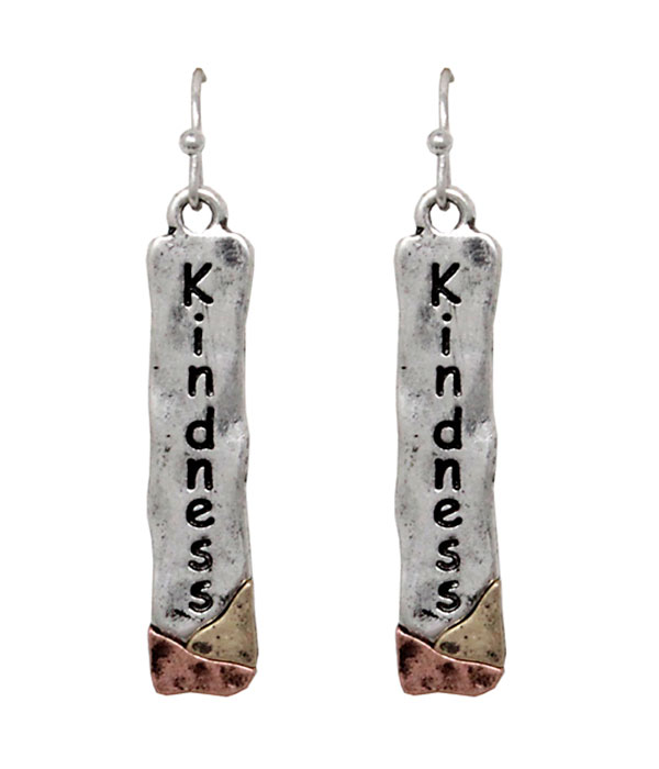Metal bar earring - kindness