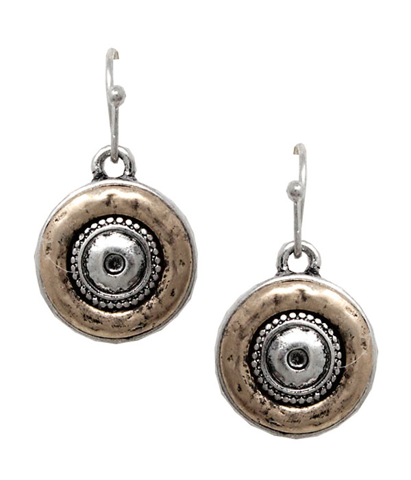 Vintage bullet disc earring