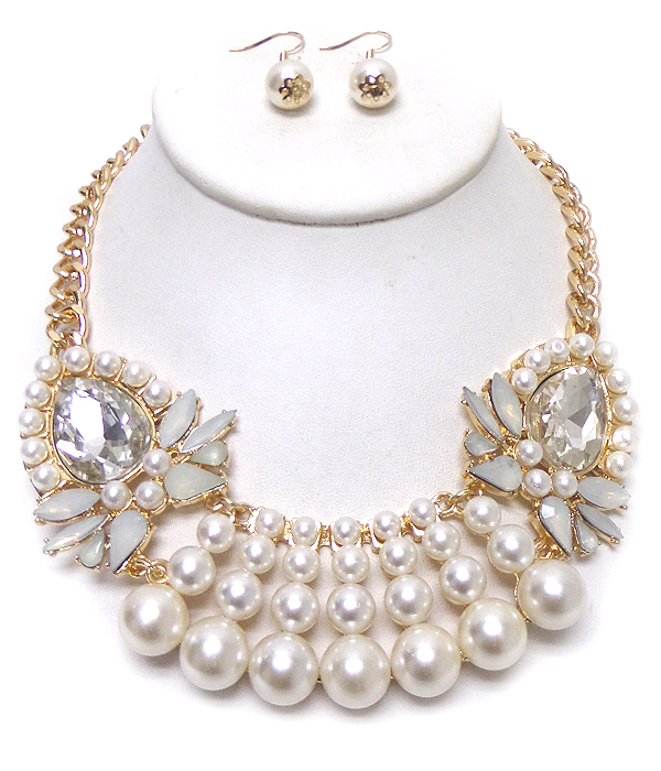 Multi pearl necklace set