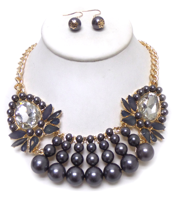 Multi pearl necklace set