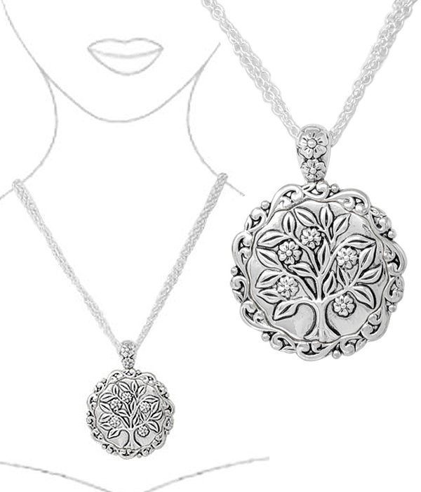 UTENSIL INSPIRED PENDANT NECKLACE - TREE OF LIFE