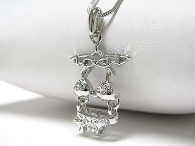 Made in korea whitegold plating hanger and bikini pendant necklace