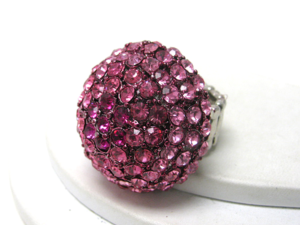 Crystal stud large dome stretch ring