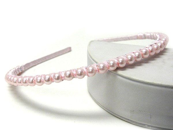 Single line pearl headband