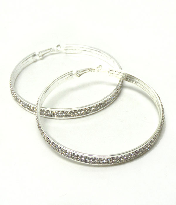 Rhinestone hoop earrings