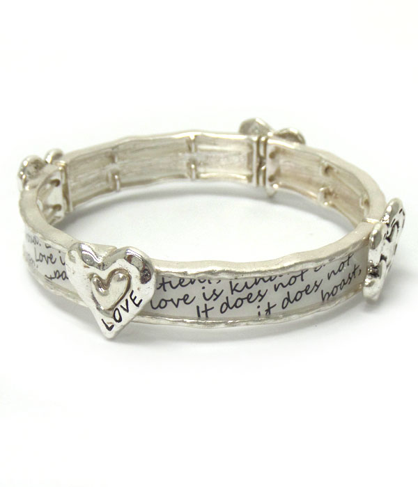 Message metal bracelet - love