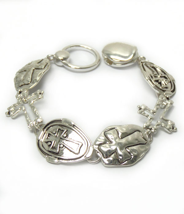 Cross link magnetic bracelet