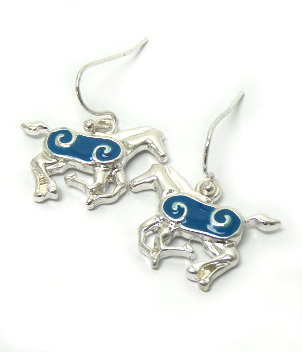 Horse metal hook earrings