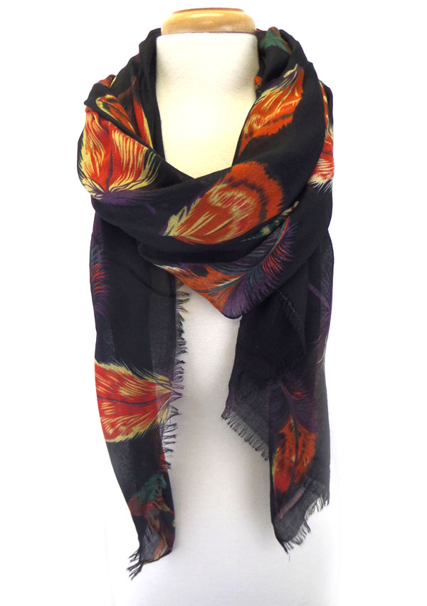 Multi color abstractive pattern scarf 