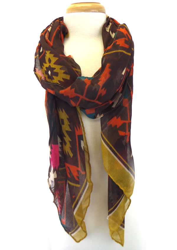 Multi color abstractive pattern scarf 