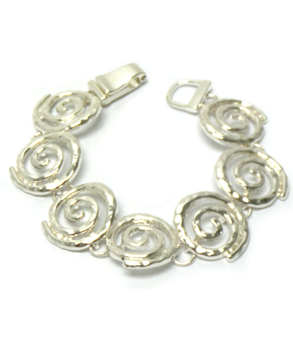 Metal swirl design link magnetic bracelet