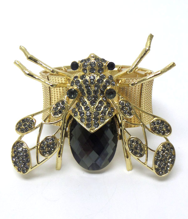 Luxury class austrian crystal large bug stretch bracelet