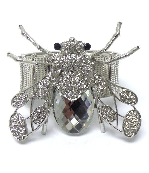 Luxury class austrian crystal large bug stretch bracelet