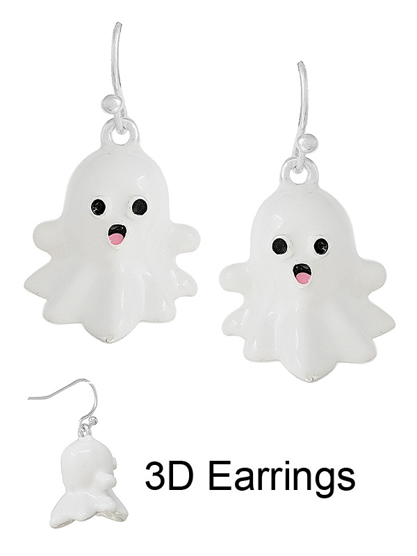 HALLOWEEN THEME EPOXY 3D GHOST EARRING